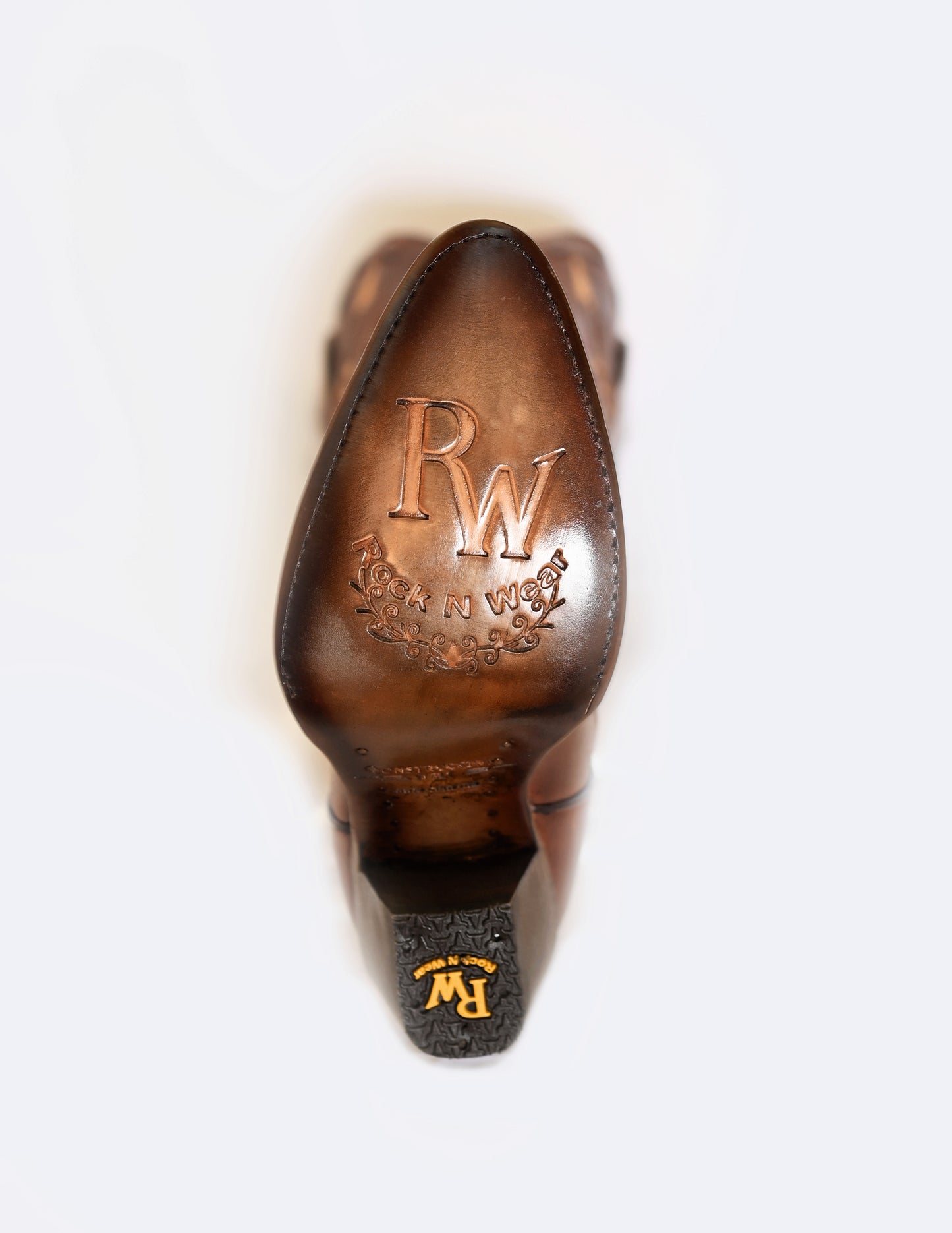 Brown Head Dress Snip Toe Boots