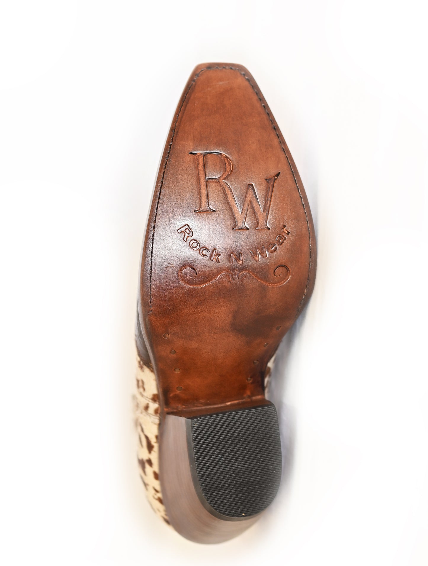 Brown and White Hide Bootie