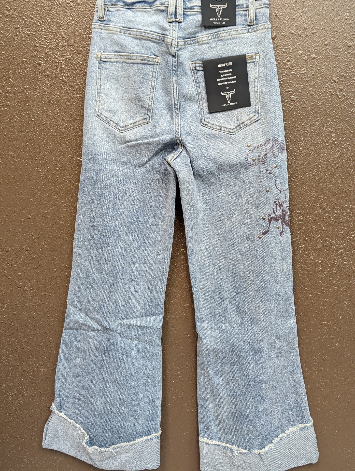 Howdy Ripped Studded Cropped Jean