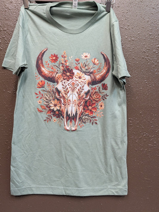 Floral Bling Steer T-Shirt