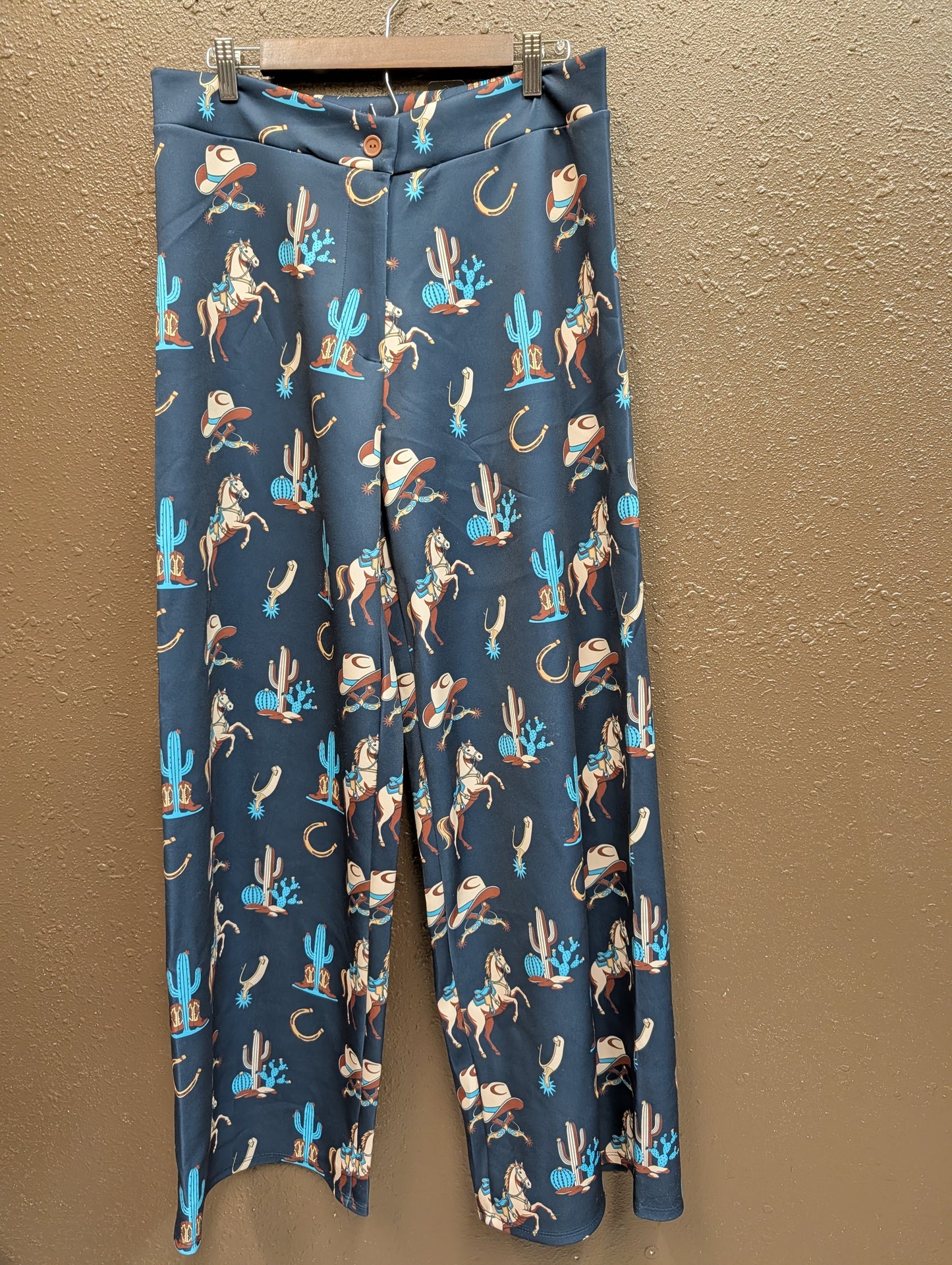 Western Printed Straight Leg Pants