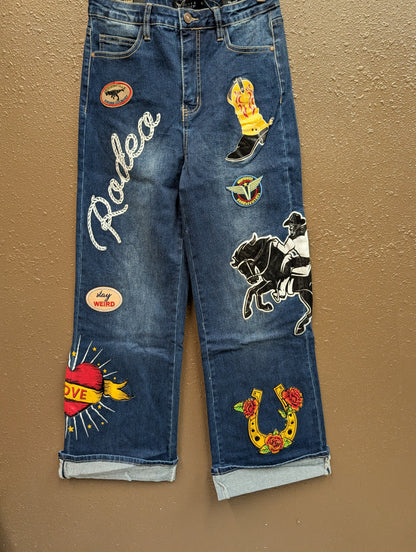 Rodeo Cuffed Wide Leg Jean