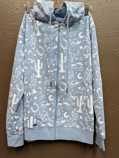 Western Print Zip Up Jacket