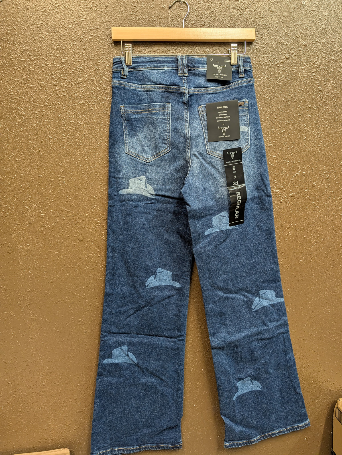 Western Patchwork Hat Jeans