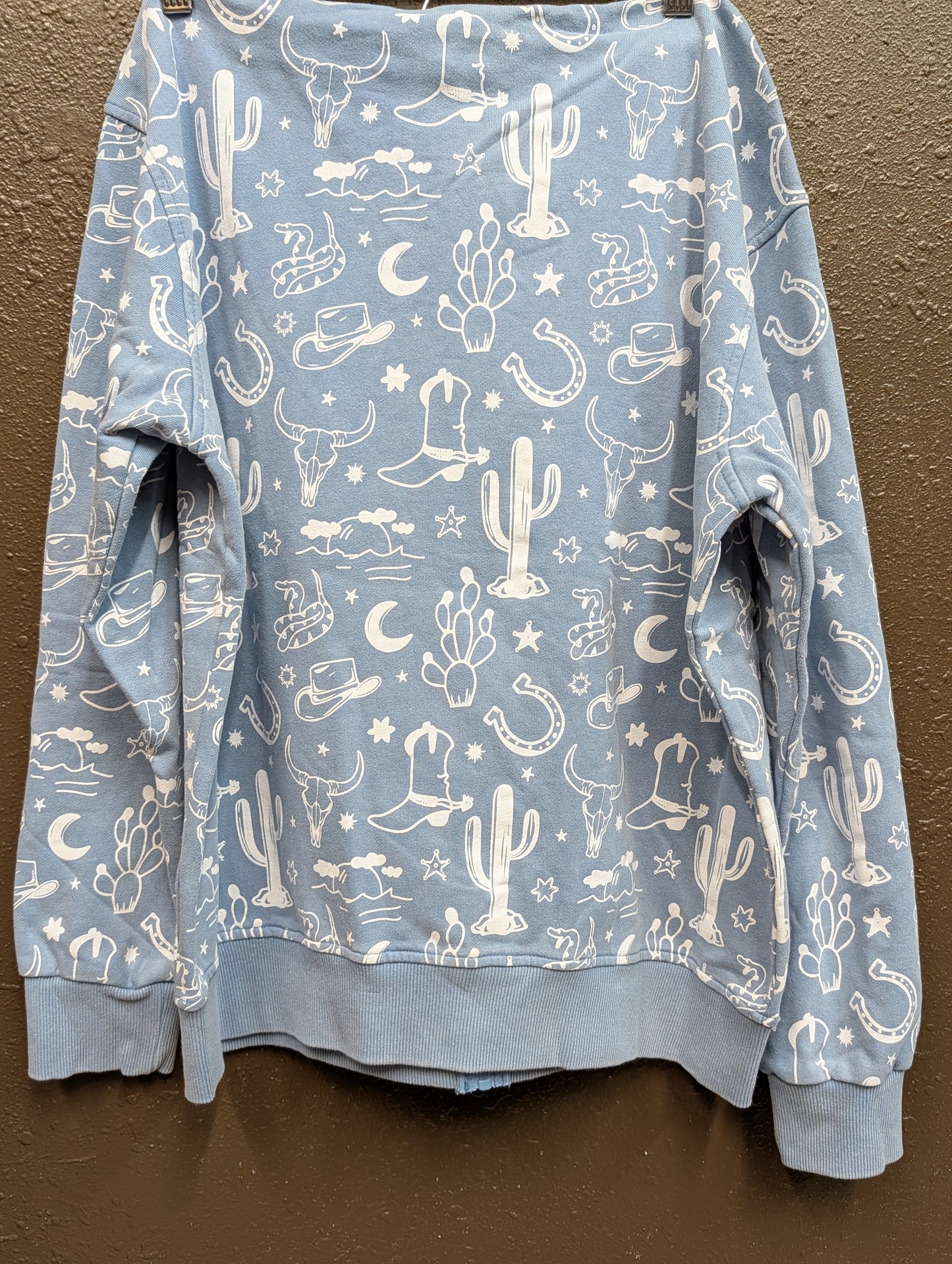 Western Print Zip Up Jacket